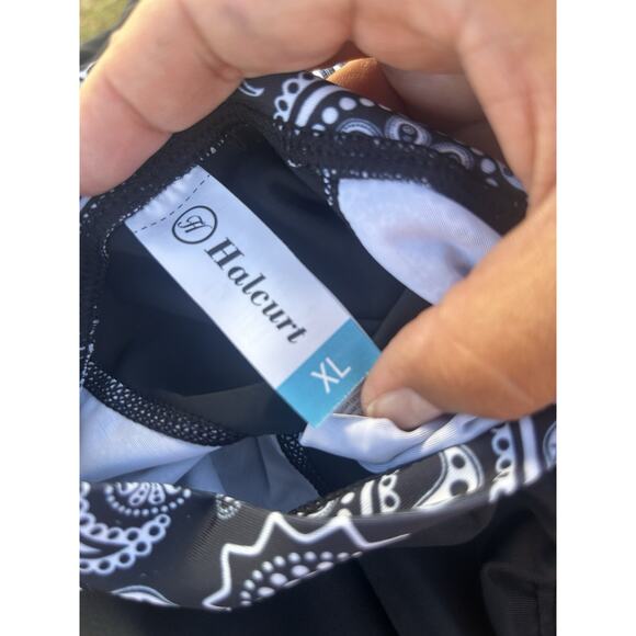 Halcurt Womens Boyleg One Piece Rashguard Swimsuit Zipper Surfing Wetsuit XL - Picture 2 of 4